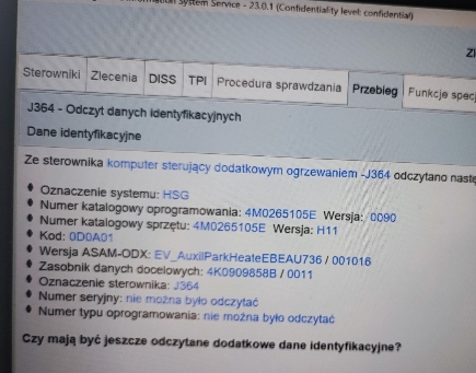 Takie info mam o moim webasto